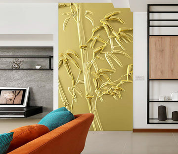 3D Golden Bamboo WC823 Wall Murals