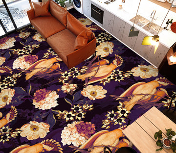 3D Brown Flower Bird 99190 Uta Naumann Floor Mural  Wallpaper Murals Self-Adhesive Removable Print Epoxy