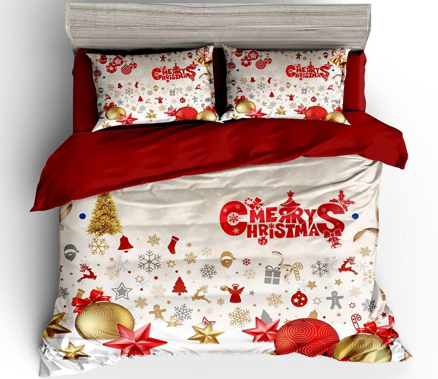 3D Red Golden Ball Tree 32147 Christmas Quilt Duvet Cover Xmas Bed Pillowcases