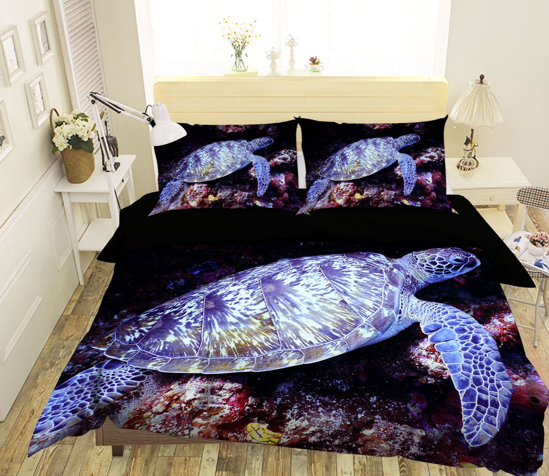 3D Deep Sea Turtle 1936 Bed Pillowcases Quilt