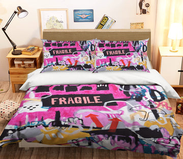 3D Doodle Pink Painting 1150 Misako Chida Bedding Bed Pillowcases Quilt Cover Duvet Cover