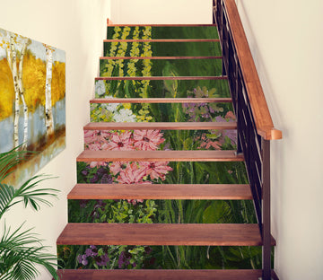 3D Pink Flowers Bushes 89199 Allan P. Friedlander Stair Risers