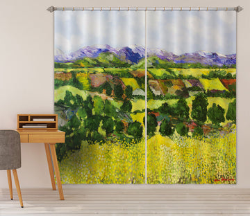 3D Yellow Weeds 204 Allan P. Friedlander Curtain Curtains Drapes