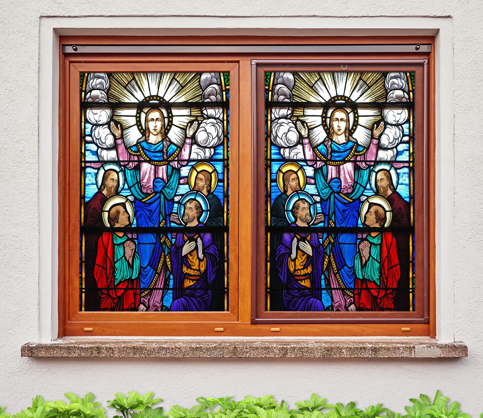 3D Virgin Faith 101 Window Film Print Sticker Cling Stained Glass UV Block