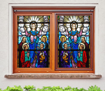 3D Virgin Faith 101 Window Film Print Sticker Cling Stained Glass UV Block