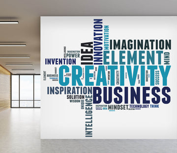 3D Blue Word Pattern 1114 Wall Murals