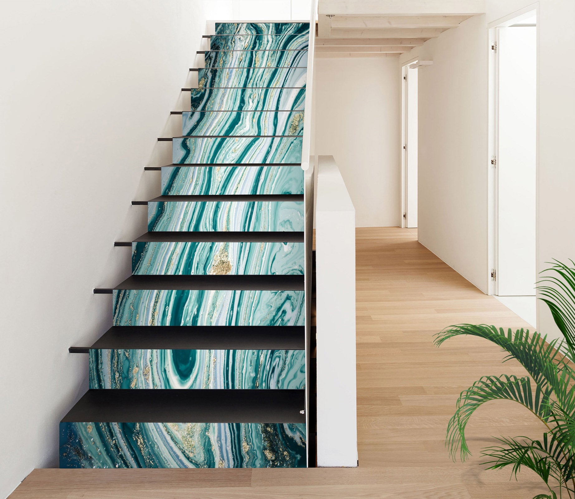 3D Blue Color Texture 268 Stair Risers