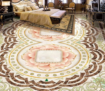 3D Elegant Flowers 030 Floor Mural  Self-Adhesive Sticker Bathroom Non-slip Waterproof Flooring Murals