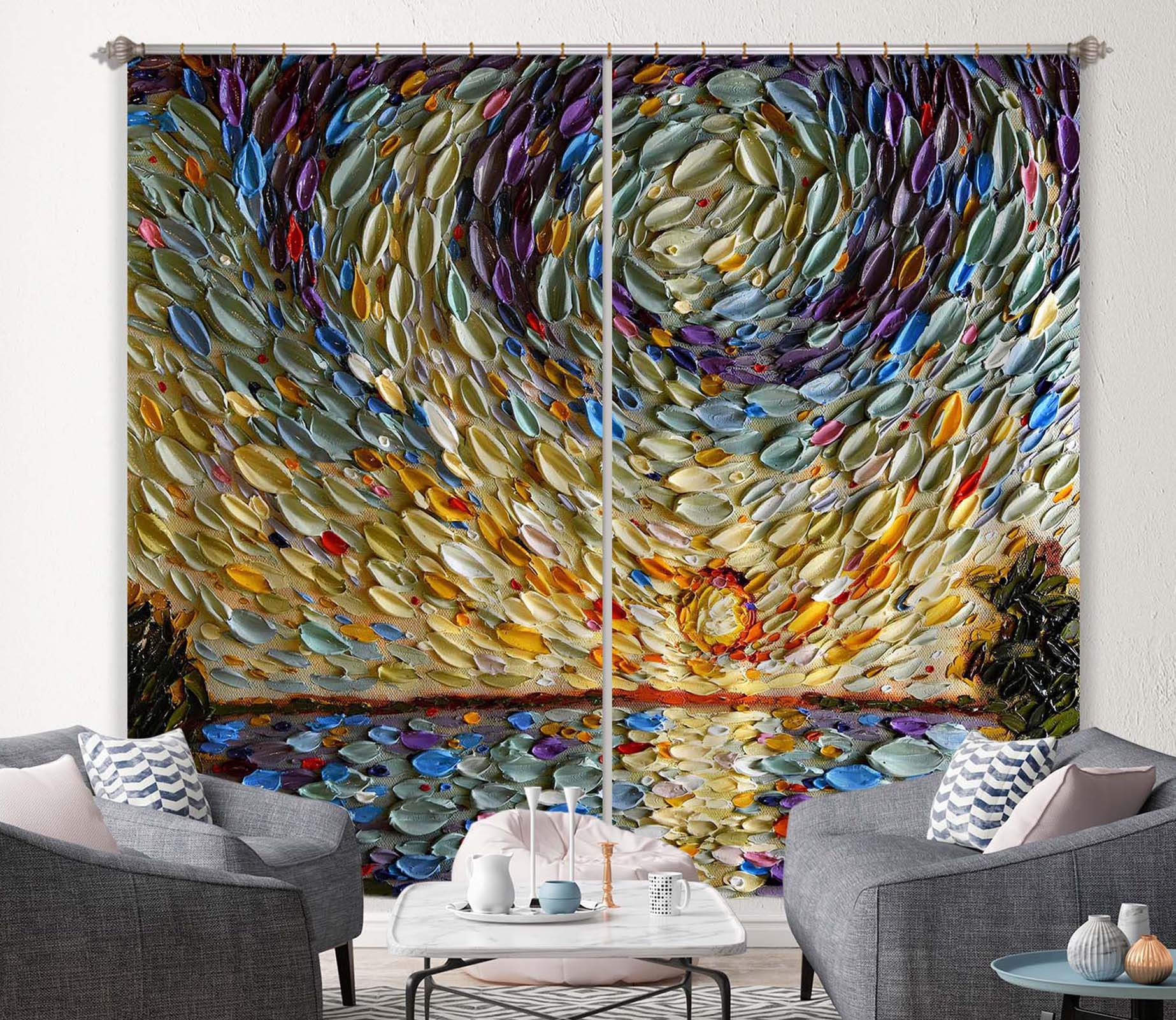 3D Colorful Shells 055 Dena Tollefson Curtain Curtains Drapes
