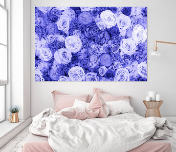 3D Purple Rose 015 Noirblanc777 Wall Sticker