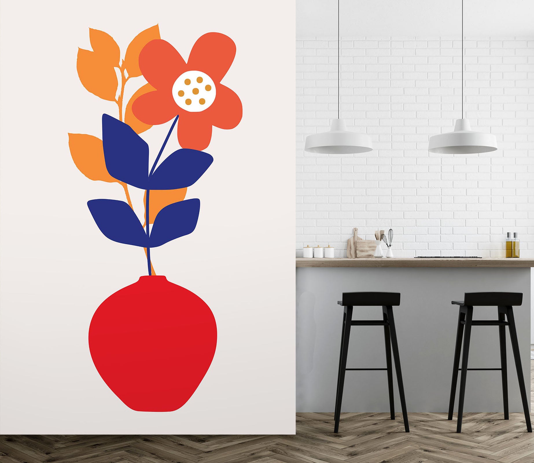 3D Painted Flowers 1528 Boris Draschoff Wall Mural Wall Murals