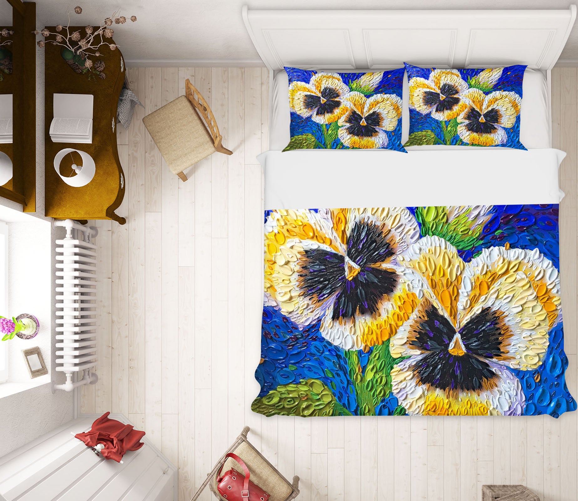 3D Pansy 2128 Dena Tollefson bedding Bed Pillowcases Quilt