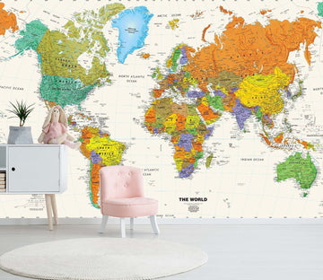 3D Color World Map 017 Wall Murals Wallpaper AJ Wallpaper 2 