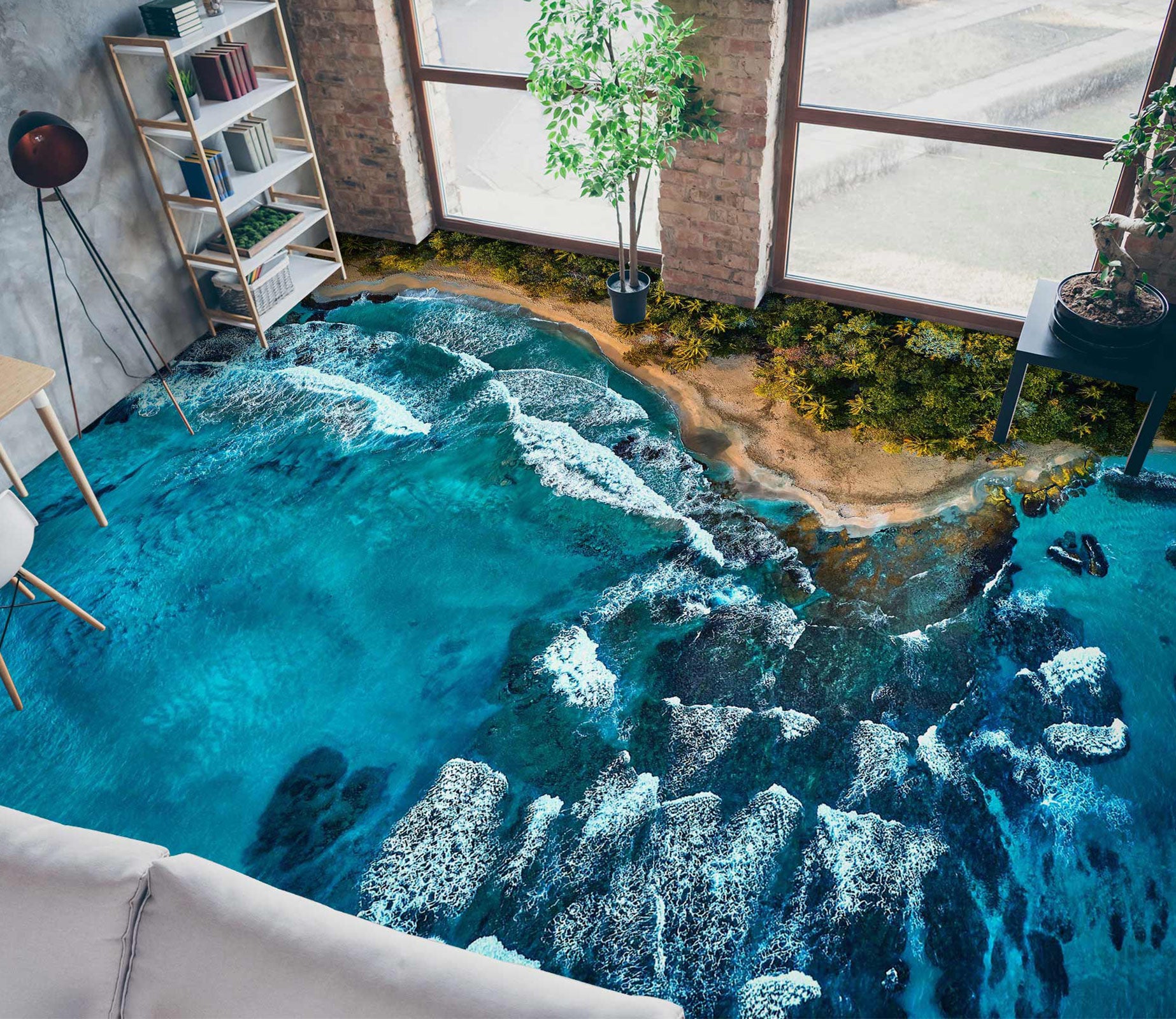 3D Bright Blue Art Sea 455 Floor Mural  Wallpaper Murals Rug & Mat Print Epoxy waterproof bath floor