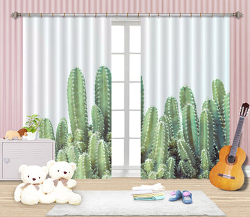 3D Green Cactus 019 Assaf Frank Curtain Curtains Drapes