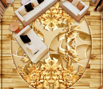 3D Yellow Leaves WG143 Floor Mural Wallpaper AJ Wallpaper 2 