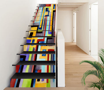 3D Staggered Color Bars 556 Stair Risers