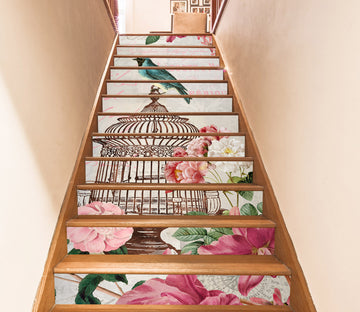 3D Bird Cage Flowers 109174 Andrea Haase Stair Risers
