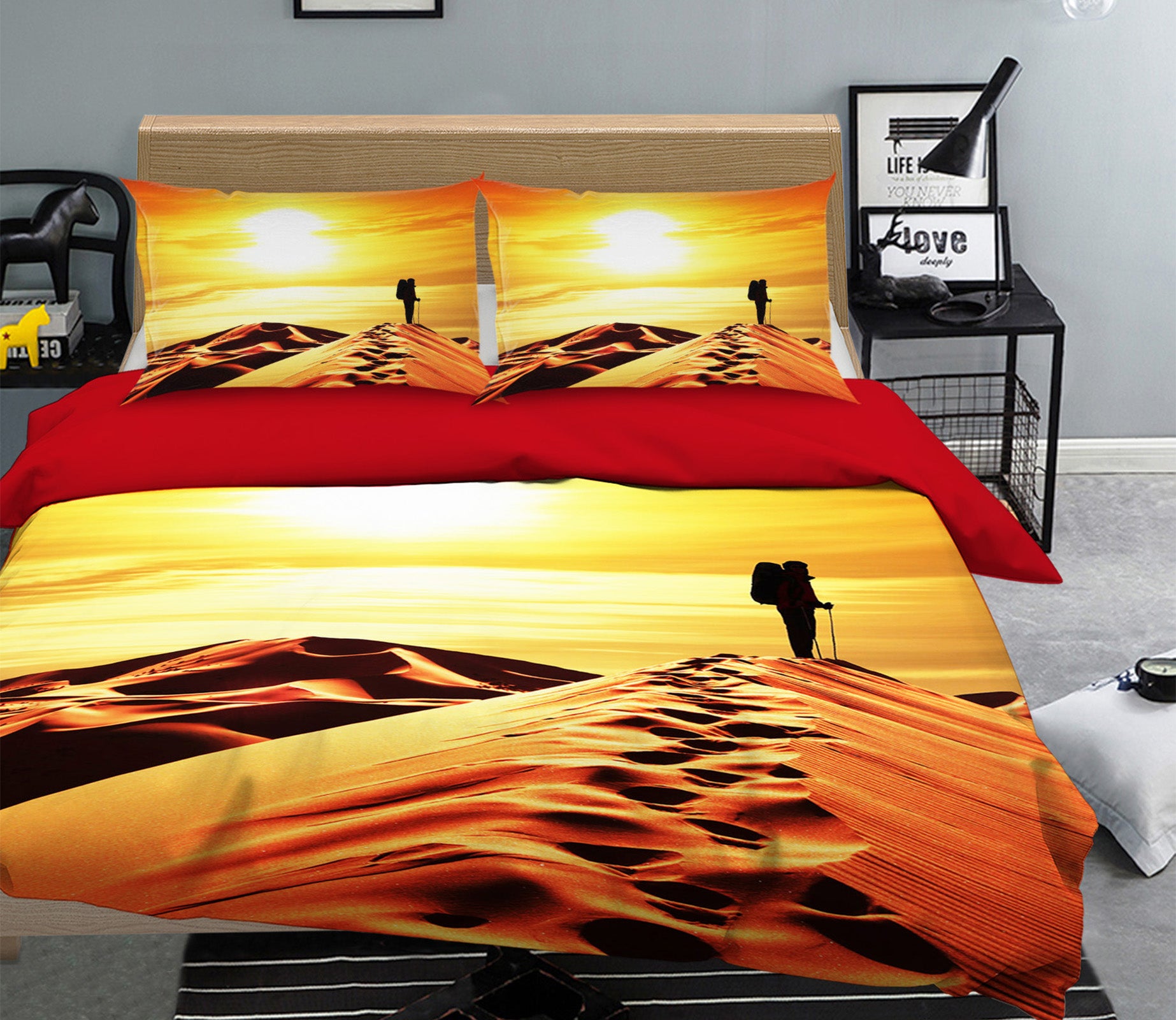 3D Sunny Desert 044 Bed Pillowcases Quilt