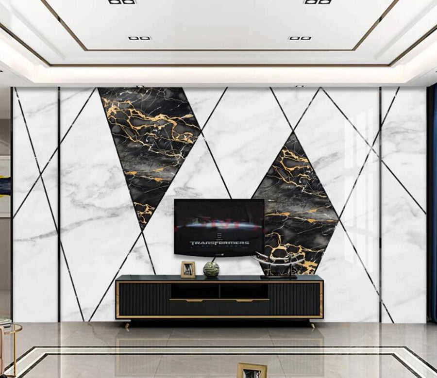 3D Two-color Quadrilateral 687 Wall Murals