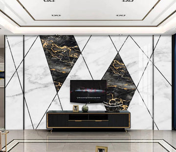 3D Two-color Quadrilateral 687 Wall Murals