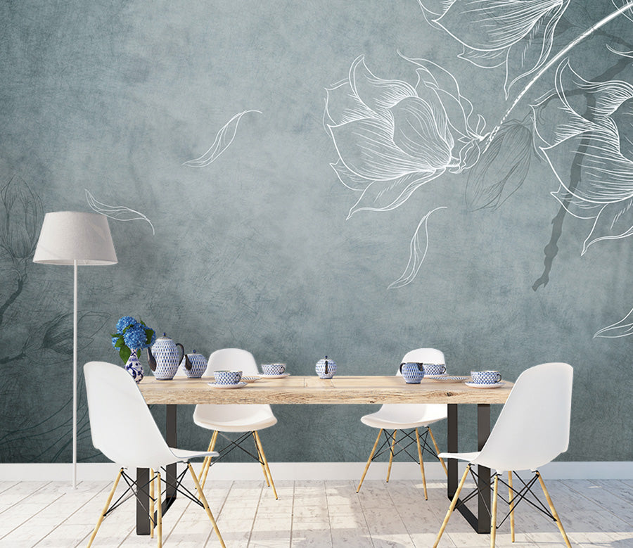 3D Sketch Flowers WG132 Wall Murals