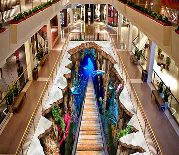 3D Deep Sea Corridor WG528 Floor Mural Wallpaper AJ Wallpaper 2 