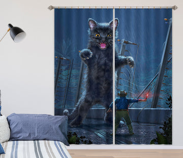 3D Jurassic Kitty 047 Vincent Hie Curtain Curtains Drapes