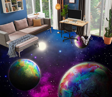 3D Colored Planets 1268 Floor Mural  Wallpaper Murals Self-Adhesive Removable Print Epoxy