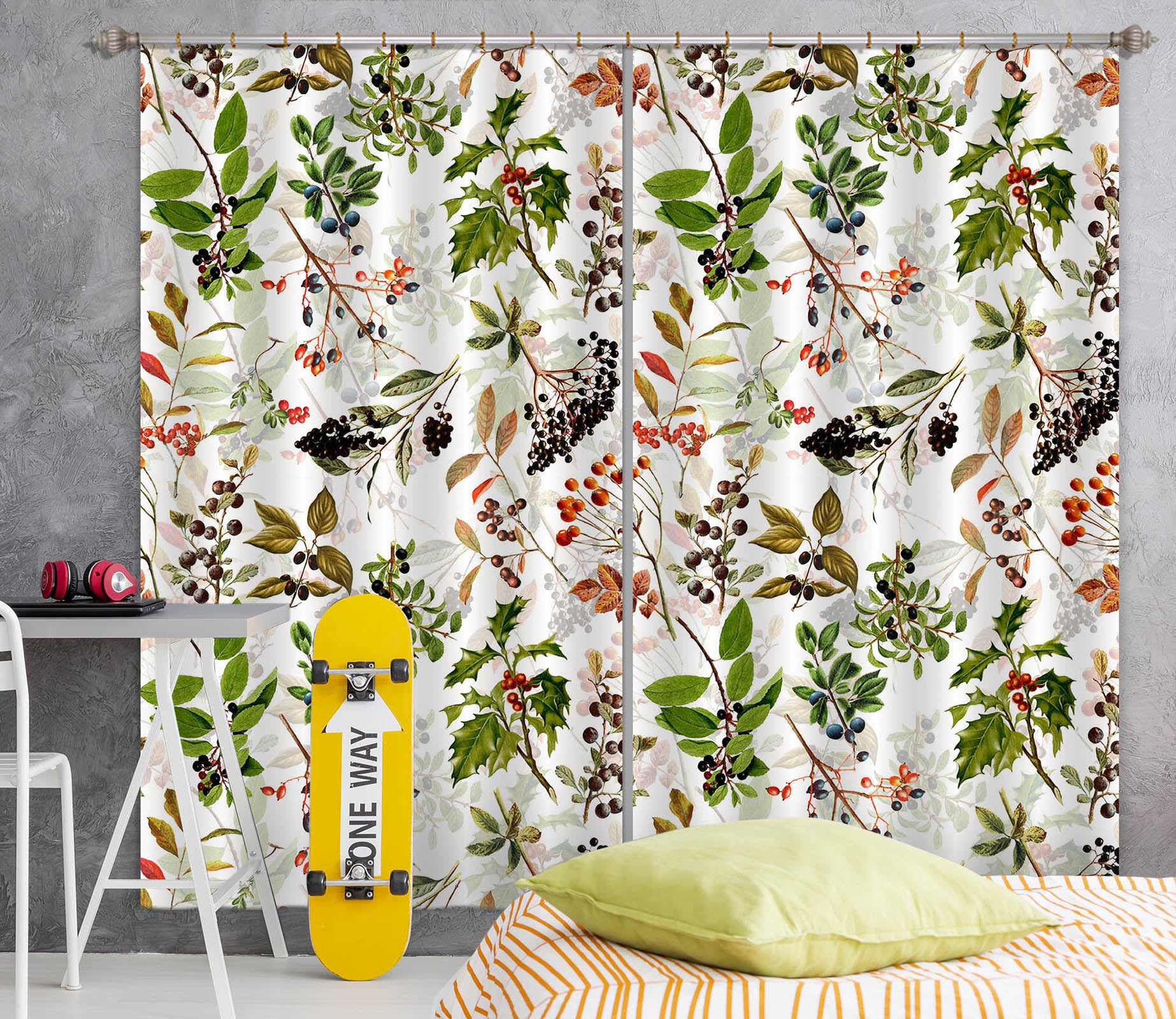 3D Red Fruit 271 Uta Naumann Curtain Curtains Drapes