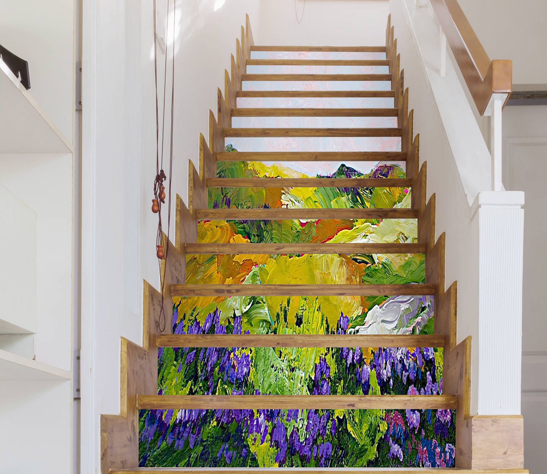 3D Hillside Flowers Oil Painting 89218 Allan P. Friedlander Stair Risers