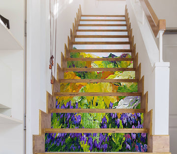 3D Hillside Flowers Oil Painting 89218 Allan P. Friedlander Stair Risers