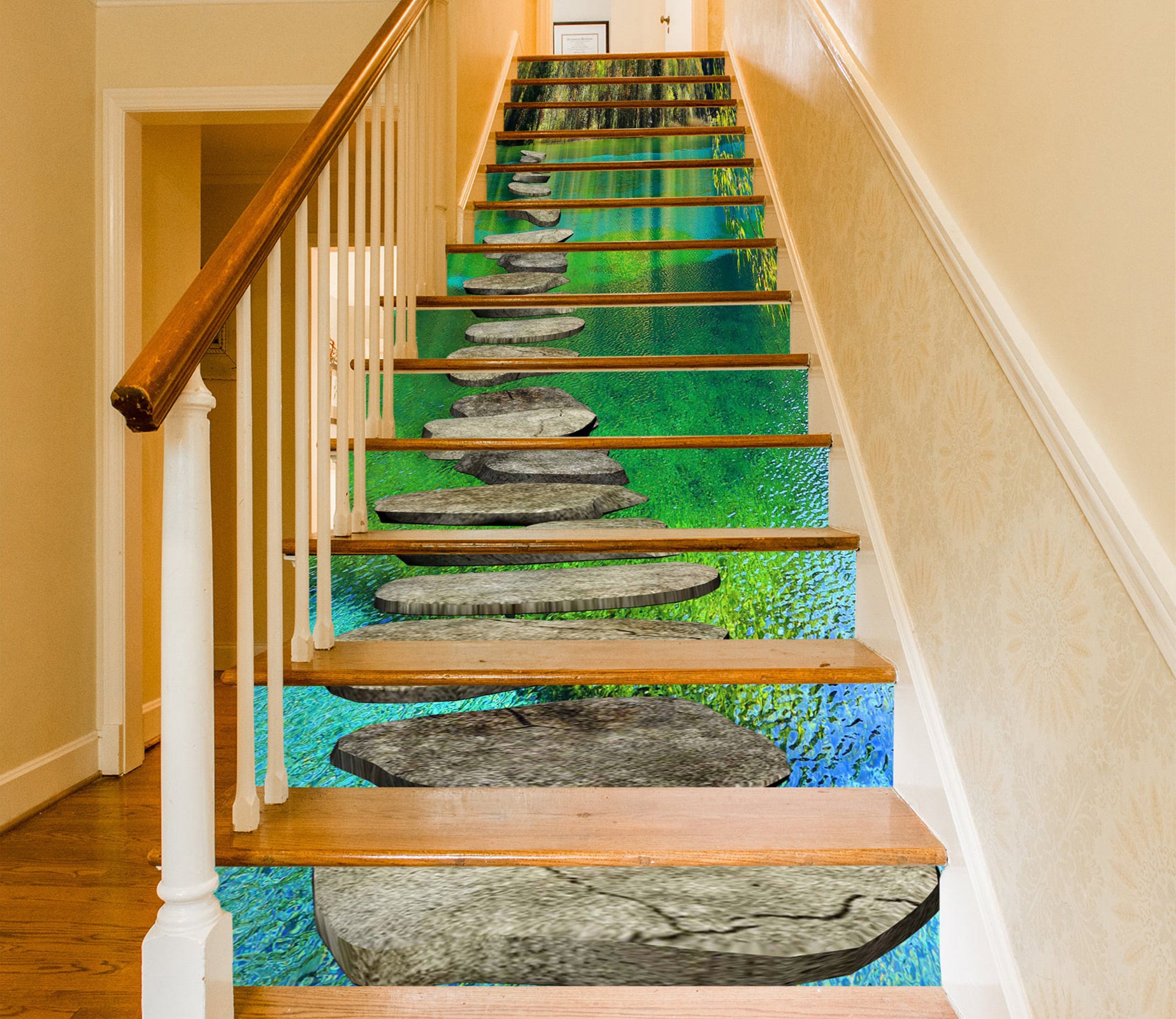 3D Circular Creek Stone Road 020 Stair Risers