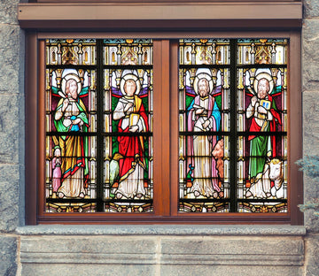 3D Religious Book 143 Window Film Print Sticker Cling Stained Glass UV Block