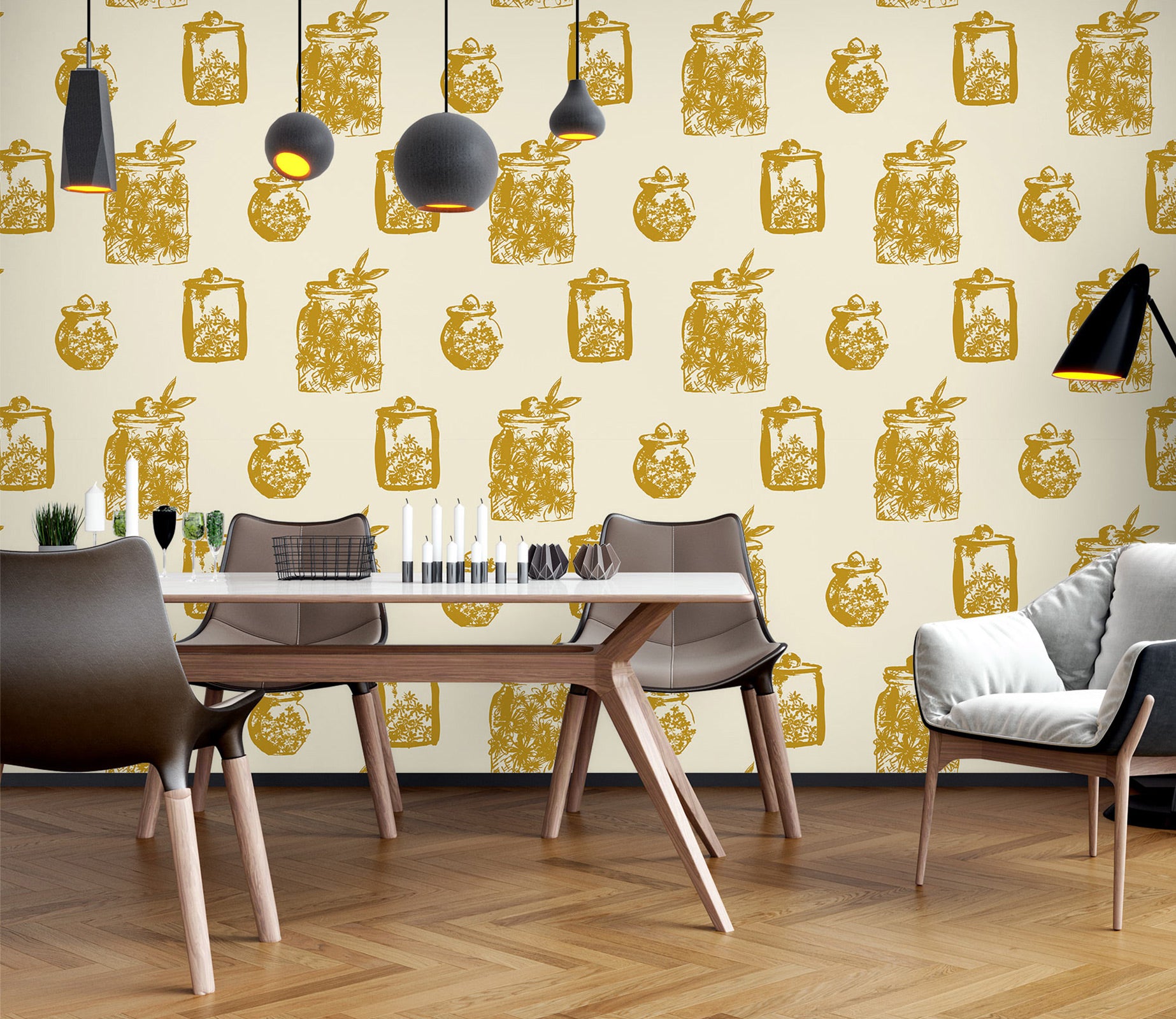 3D Jar Pattern 120102 Kashmira Jayaprakash Wall Mural Wall Murals