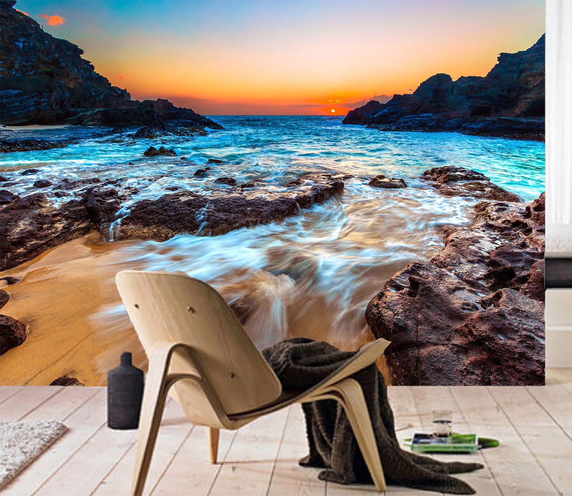 3D Reef Sunset 1483 Wall Murals