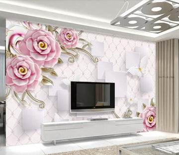 3D Square Flower WC508 Wall Murals