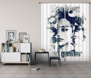3D Lively Girl 768 Curtains Drapes