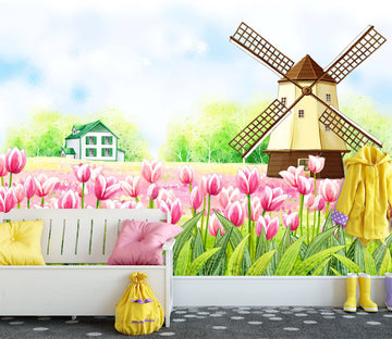 3D Pink Lily 1731 Wall Murals