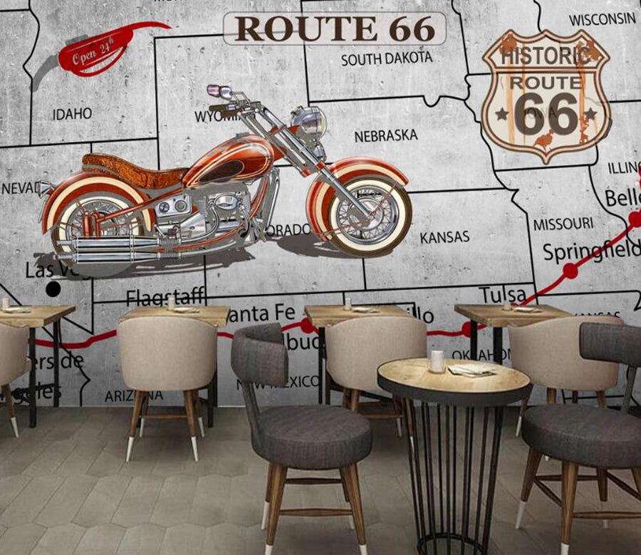 3D British Motorcycle 631 Wall Murals