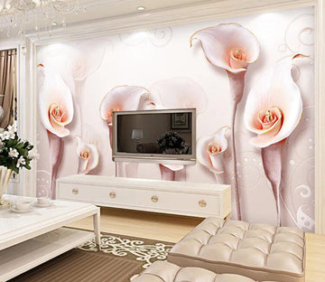3D Pink Flowers WC27 Wall Murals Wallpaper AJ Wallpaper 2 