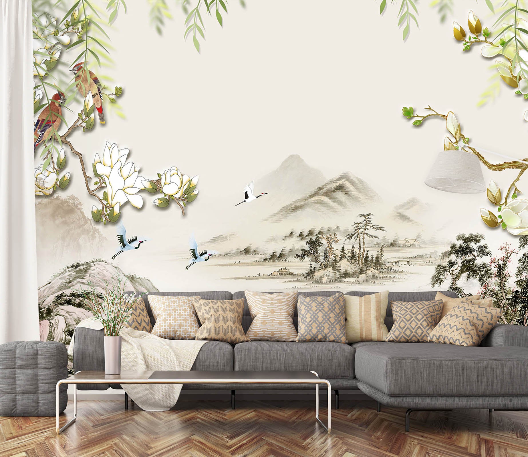 3D Field River 1621 Wall Murals