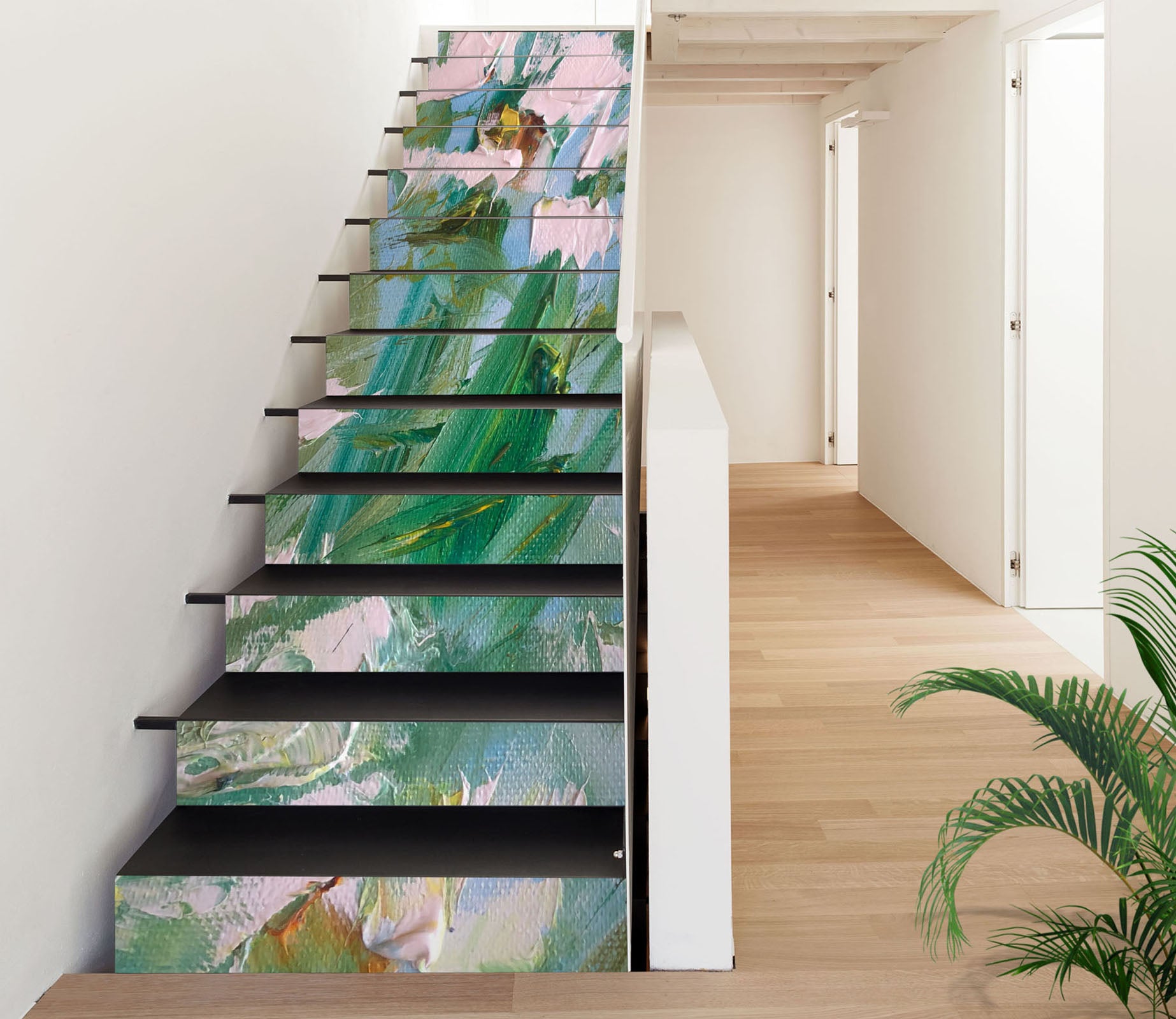 3D Green Leaves 2018 Skromova Marina Stair Risers