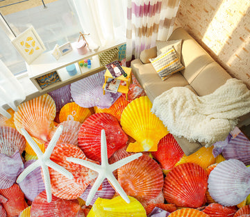 3D Colorful Shells 315 Floor Mural  Wallpaper Murals Rug & Mat Print Epoxy waterproof bath floor