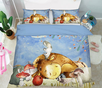 3D Moon Reindeer 250 Uta Naumann Bedding Bed Pillowcases Quilt
