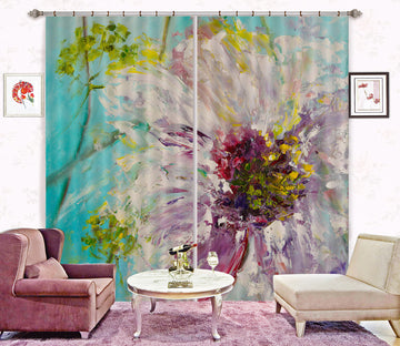 3D Pink Painted Flowers 2342 Skromova Marina Curtain Curtains Drapes