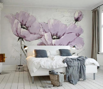 3D Purple Flowers 102 Wall Murals Wallpaper AJ Wallpaper 2 