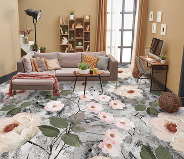 3D Vintage Elegant Flowers 574 Floor Mural
