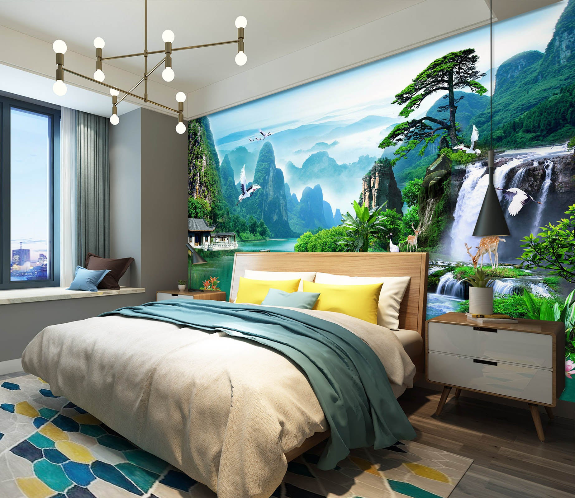3D Alpine Forest 1463 Wall Murals