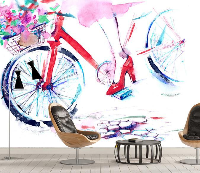3D Painted Bicycle 130 Wall Murals Wallpaper AJ Wallpaper 2 